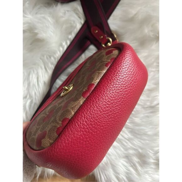 Coach Camera Bag Signature Canvas Heart Print Crossbody C8390 - Picture 5 of 10